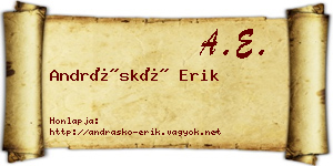 Andráskó Erik névjegykártya